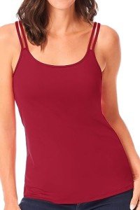 Amoena Valletta Mastectomy Top with Bra, Red