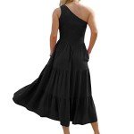 One Shoulder Boho Maxi Dress for Summer