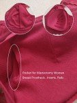 Soft Lace Mastectomy Bra with Pockets, Red
