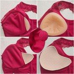 Soft Lace Mastectomy Bra with Pockets, Red