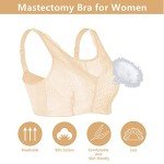 Beige Mastectomy Bra with Prosthesis Pockets, 38