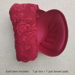 Soft Lace Mastectomy Bra with Pockets, Red