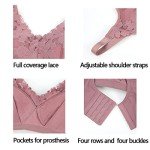 Purple Wireless Mastectomy Bra with Pockets - X-Large