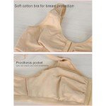 Front Closure Cotton Mastectomy Bra with Pocket