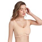 Front Closure Cotton Mastectomy Bra with Pocket