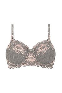 Amoena Women's Floral Wire-Free Mastectomy Bra, Grey/Rose