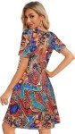 Floral Short Sleeve Sundress with Pockets for Women