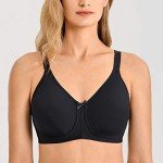 LADINE Women's Wire-Free Mastectomy Bra - Black 38E
