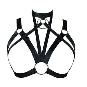 JELINDA Black Elastic Cupless Cage Bra Body