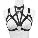 JELINDA Black Elastic Cupless Cage Bra Body