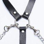 Asooll Black Punk Leather Body Chain Harness