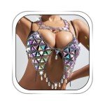 Boho Silver Body Chain Bra for Women