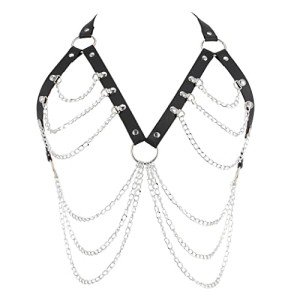 Punk Leather Body Chain Harness for Women