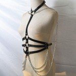 Asooll Black Punk Leather Body Chain Harness
