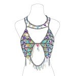 Boho Silver Body Chain Bra for Women