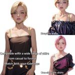 Glittery Bra Straps Set – 5 Pairs for Women