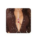 Rhinestone Gold Red Crystal Body Chain for Women