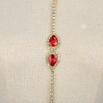Rhinestone Gold Red Crystal Body Chain for Women