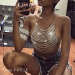 Gold Rhinestone Layered Boho Body Chain for Women