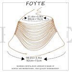 Gold Rhinestone Layered Boho Body Chain for Women