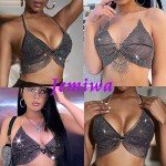 Black Crystal Rhinestone Backless Halter Body Chain