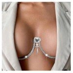 Rhinestone Heart Pendant Body Chain for Women