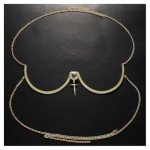 Rhinestone Heart Pendant Body Chain for Women
