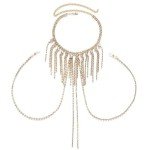 Rhinestone Tassel Pendant Bra Chain Necklace