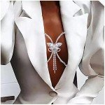 Sparkling Crystal Butterfly Body Chain for Women