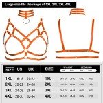 Plus Size Women's Gothic Cage Harness Bra, Orange
