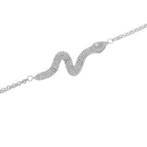 Silver Rhinestone Snake Body Chain for Women