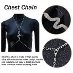 Silver Rhinestone Snake Body Chain for Women