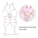 BBOHSS Women's Pink Punk Body Harness Bra