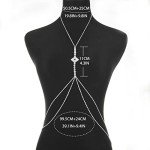 Silver Rhinestone Body Chain Necklace for Women