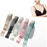 Adjustable Rhinestone Bra Straps for Women - 3 Pairs