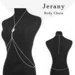 Silver Rhinestone Body Chain Necklace for Women