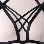 Black Adjustable Body Feathers Harness Bra