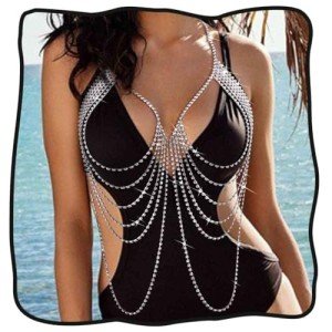 Sparkly Rhinestone Layered Body Chain for Women