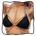 Gold Body Chain Necklace for Parties and Raves