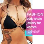 Gold Body Chain Necklace for Parties and Raves