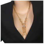 Gold Rhinestone Tassel Body Chain Jewelry for Women