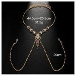 Gold Rhinestone Tassel Body Chain Jewelry for Women