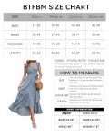 BTFBM Women Summer Dresses 2024 Ruffle Cap Sleeve V Neck Belt Wrap Split Boho Floral Long Casual Party Beach Maxi Dress, Floral Blue, Medium