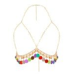 Rainbow Mirror Sequin Body Chain for Women