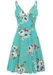 WEACZZY Summer Dresses Women 2024 Casual Sundress Spaghetti Wrap Dresses Beach Cover Up Loose Dress with Pockets,Floral Mint Green,Medium