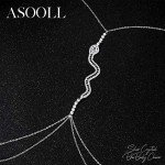 Silver Crystal Snake Body Chain for Women