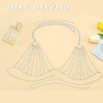 Shiny Rhinestone Chain Bra Body Jewelry for Women
