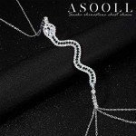 Silver Crystal Snake Body Chain for Women