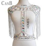 Rhinestone Body Chain Bra Top for Parties