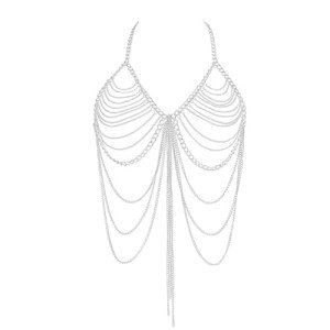 Silver Rhinestone Body Chain for Parties & Raves